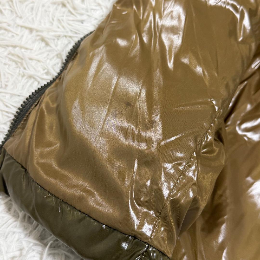 15507✨MONCLER ダウンベスト/0/ナイロン カーキ ワッペン