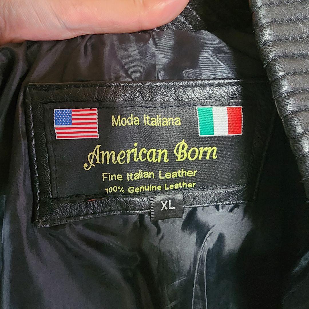イタリア製　レザー　ジャケット　XL