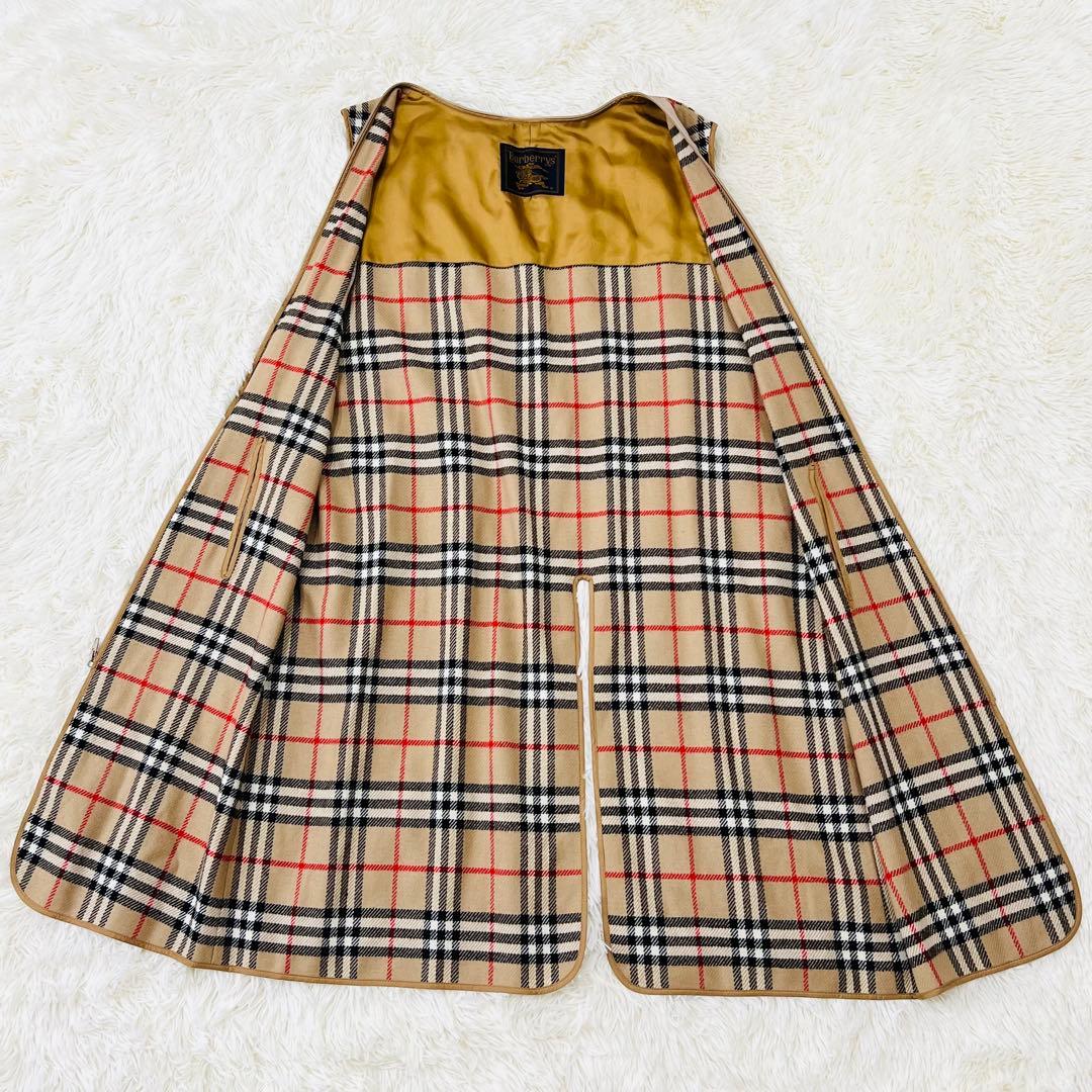 Burberry ステンカラーコート ノバチェックライナー付き ベージュ 15号