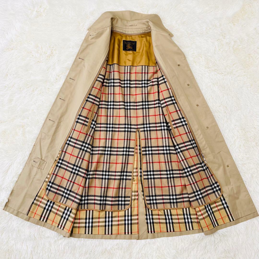 Burberry ステンカラーコート ノバチェックライナー付き ベージュ 15号