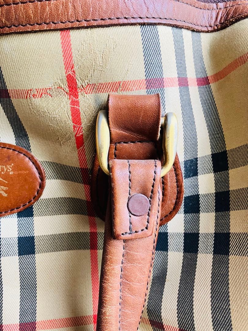 Burberry アンティーク　チェック柄 ボストンバッグ