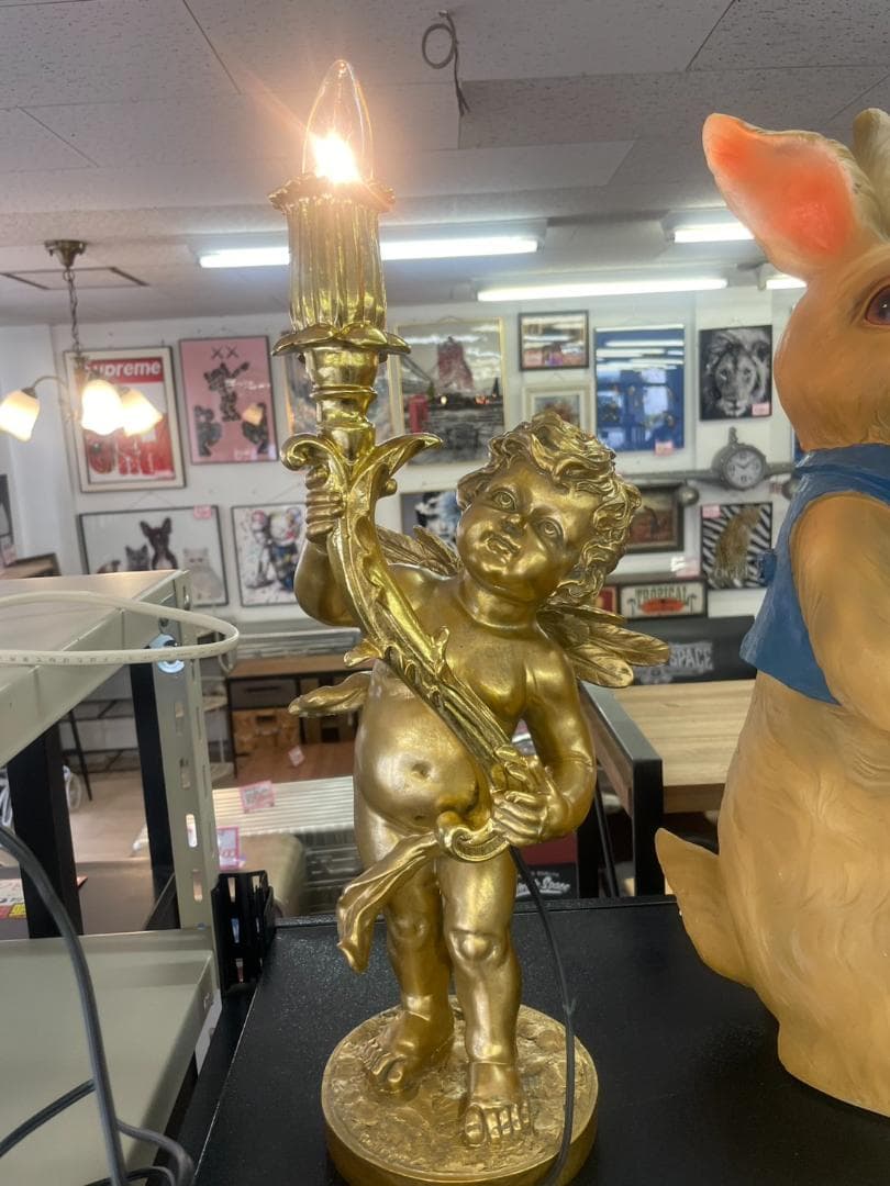 エンジェル　天使　ランプ　照明　ライト　ゴールド　フロアスタンド　テーブルライト