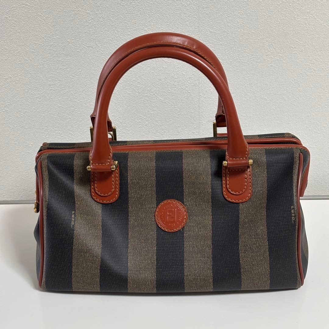 【FENDI】ペカン柄 ミニボストンバッグ　ヴィンテージ 保存袋付