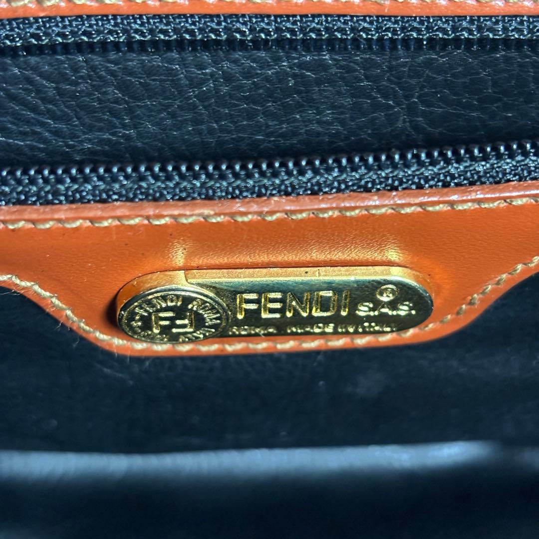 【FENDI】ペカン柄 ミニボストンバッグ　ヴィンテージ 保存袋付