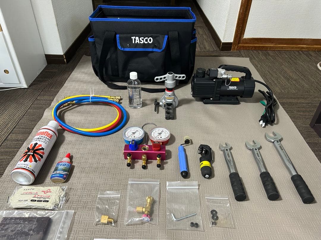 イチネン TASCO エアコン工具セット TA23AB 真空ポンプ逆止弁付 ほか