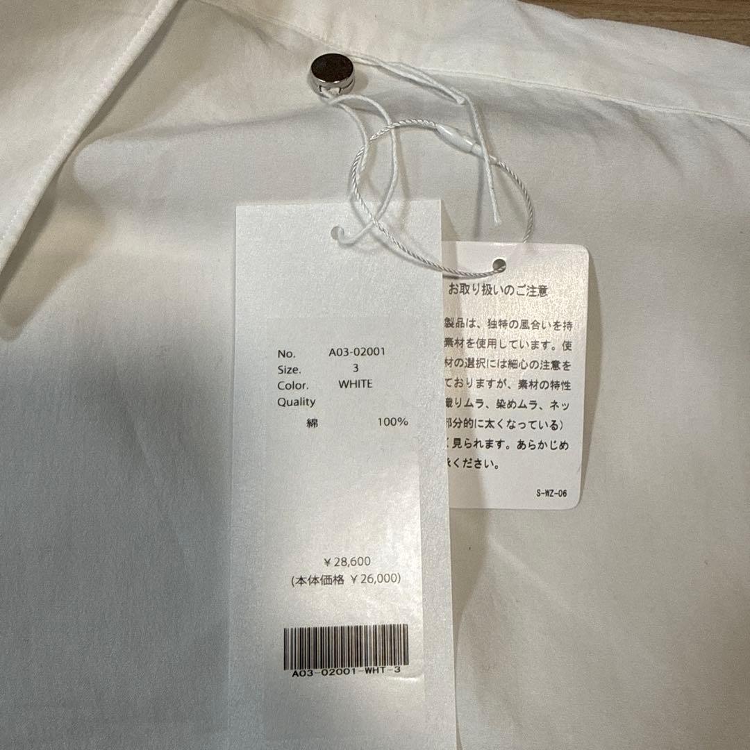 2024AW COMOLI コモリシャツ 白 サイズ3