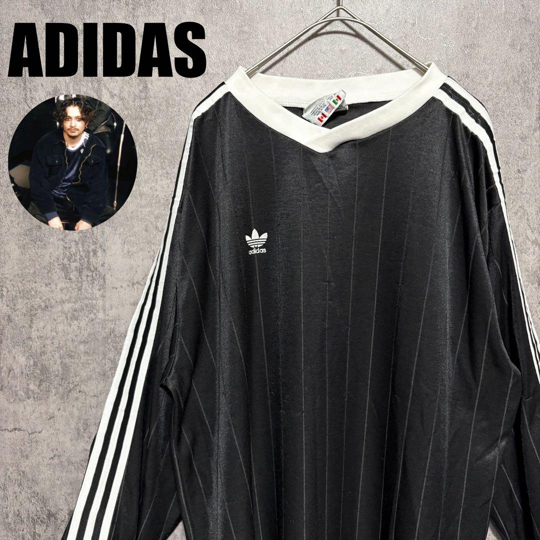 Adidas アディダス ヴィンテージ 90s ゲームシャツ ブラック 常田大希