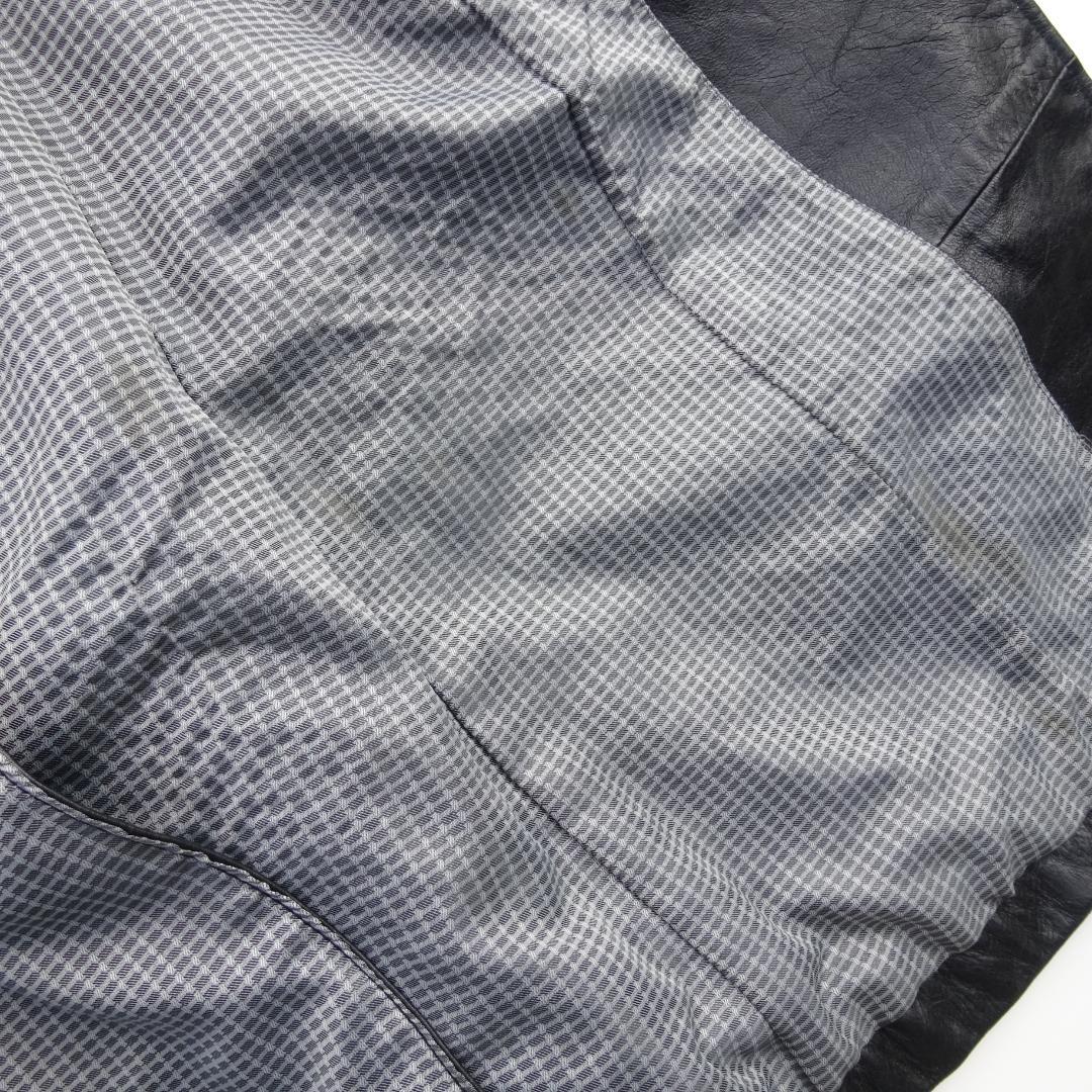 トルネードマートロング トレンチコート レザー 牛革バッファロー ブラック L