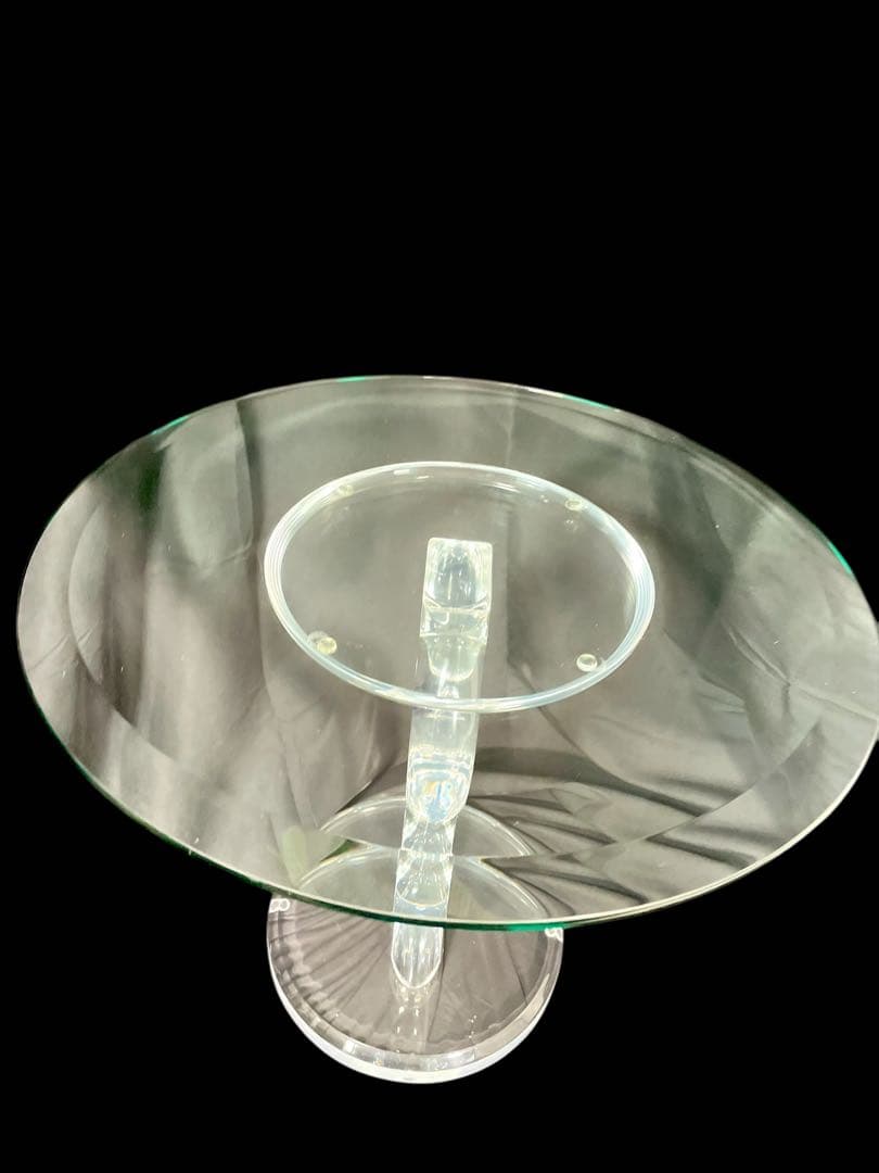 HR477 【レア高級】HAZIZA ガラステーブル　コーヒーテーブル