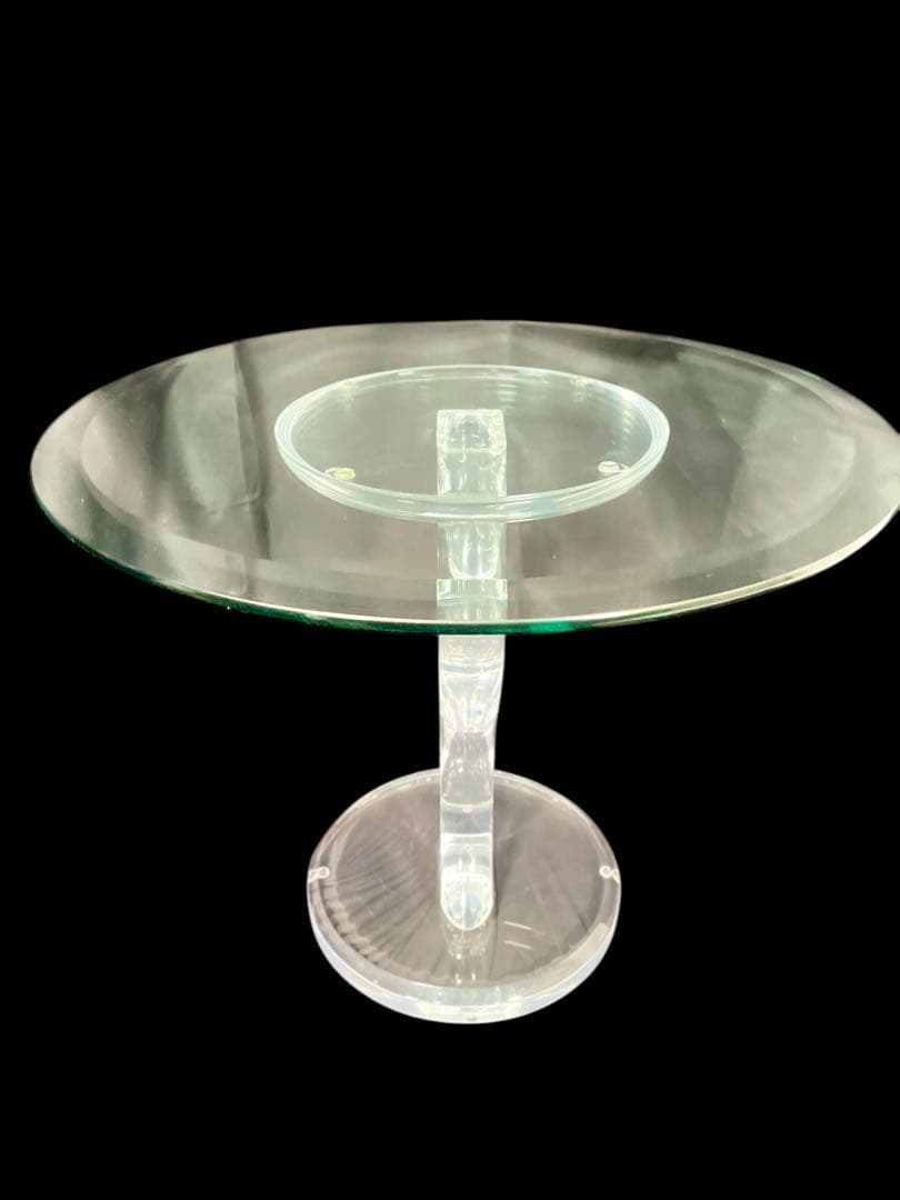 HR477 【レア高級】HAZIZA ガラステーブル　コーヒーテーブル