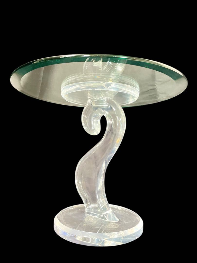 HR477 【レア高級】HAZIZA ガラステーブル　コーヒーテーブル