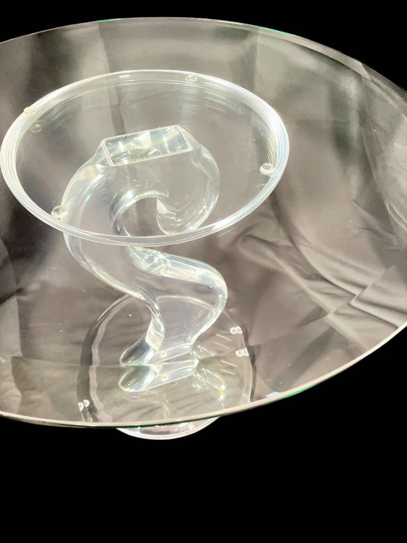 HR477 【レア高級】HAZIZA ガラステーブル　コーヒーテーブル