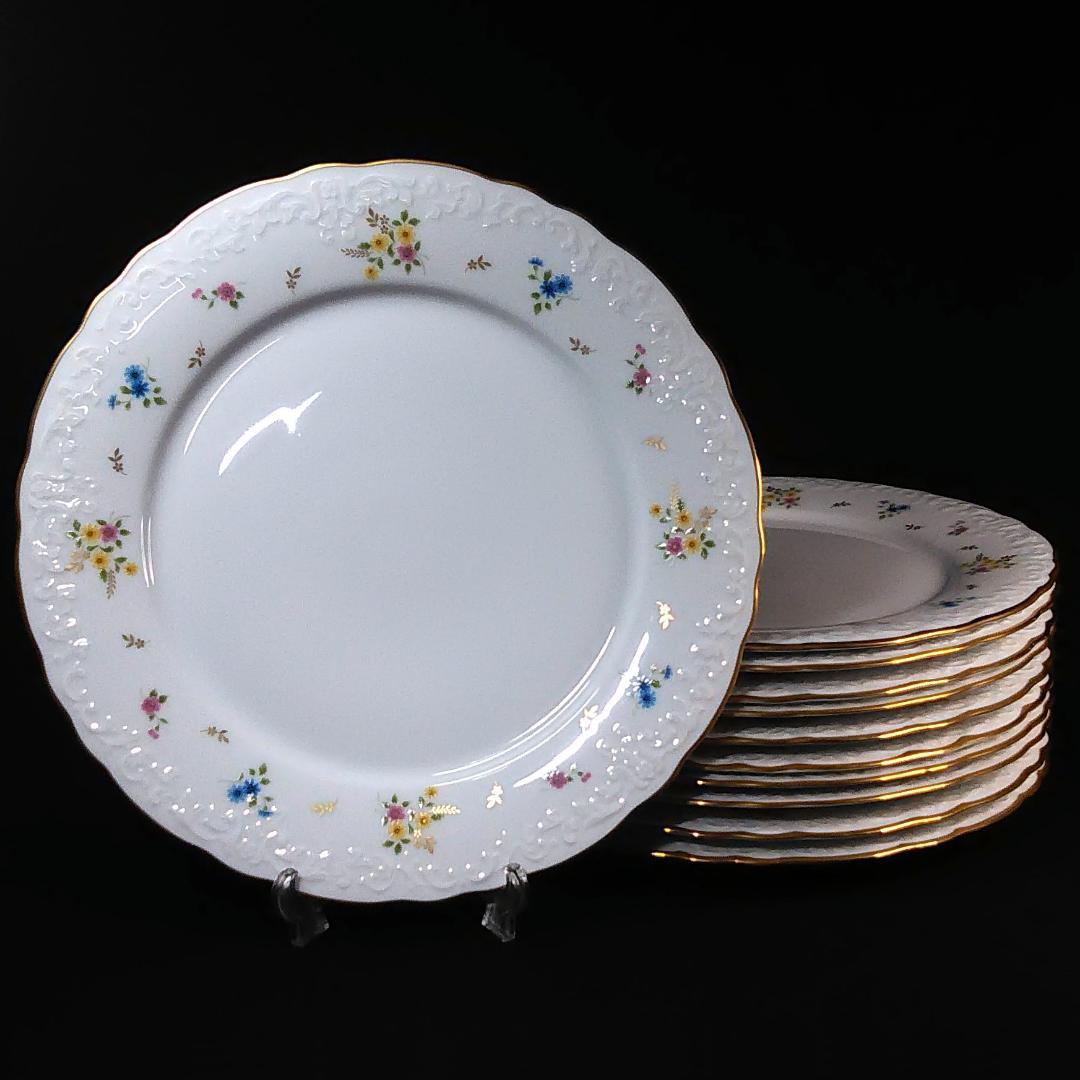 ノリタケ 花柄ディナー皿 11枚
