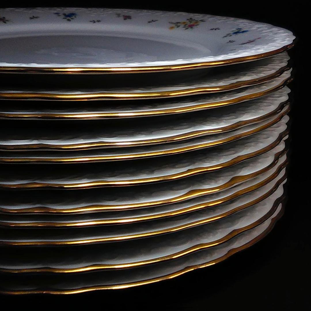 ノリタケ 花柄ディナー皿 11枚