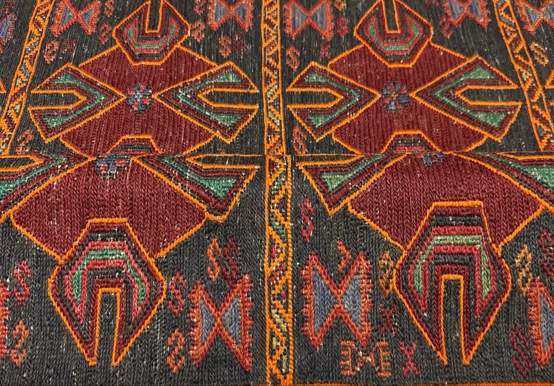 手織りキリムユニークデザインヴィンテージ ラグ118cmx191cm