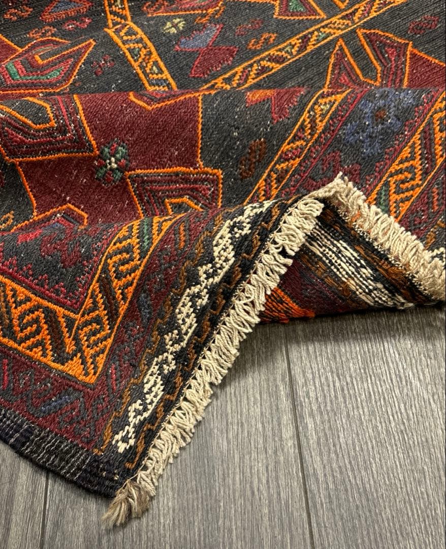 手織りキリムユニークデザインヴィンテージ ラグ118cmx191cm