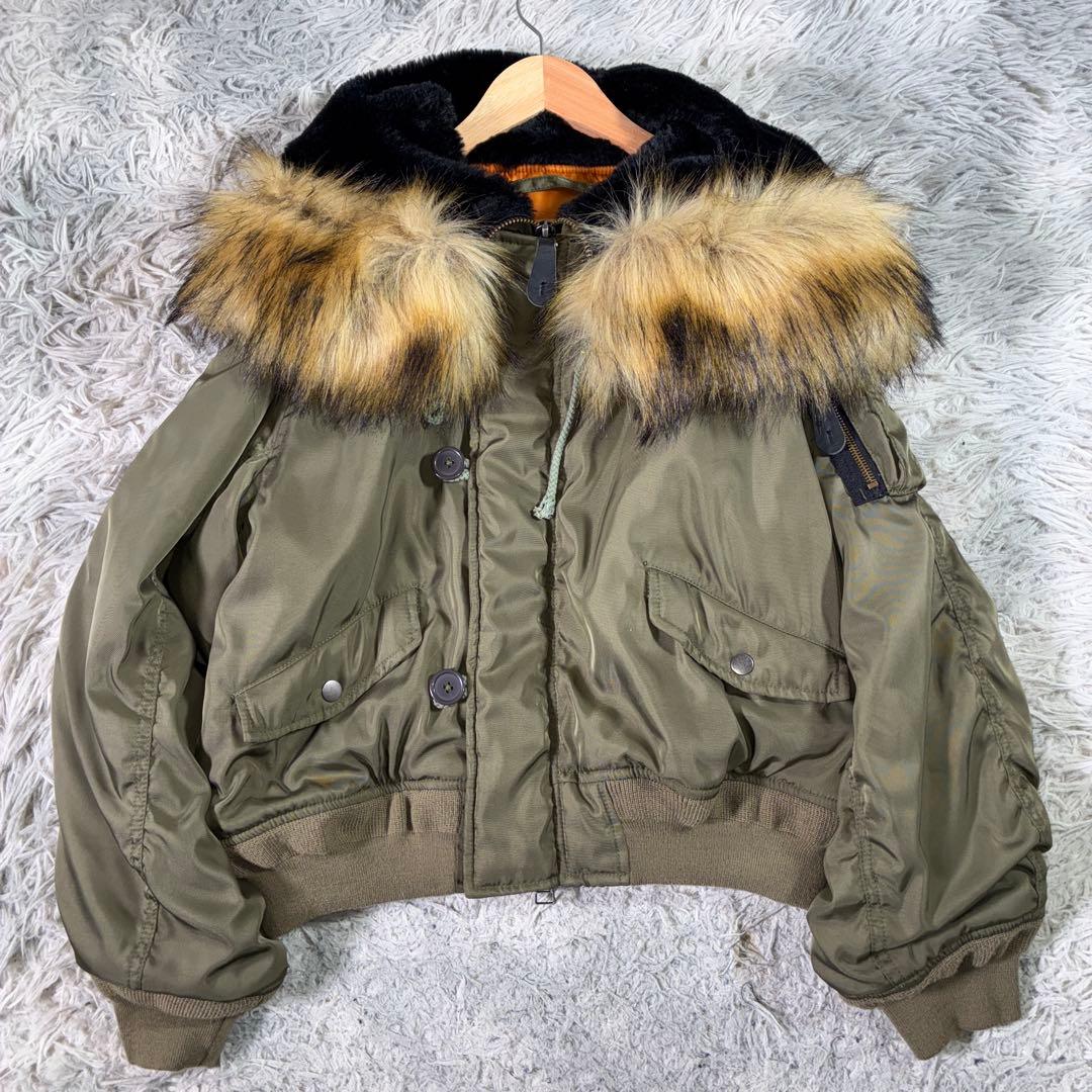 90s OLD y2k N-2B フライトジャケット ファー　短丈