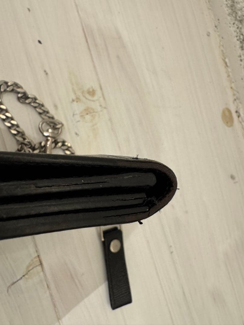 SAINT LAURENT クロコダイル型押し ウォレットチェーン付き