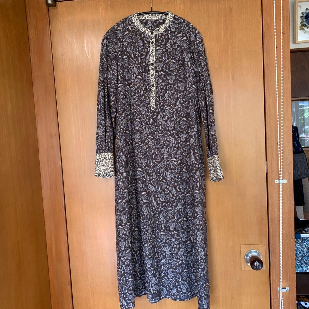 本日限定お値下げ北欧暮らしの道具店大人の為の長袖 柄ワンピース