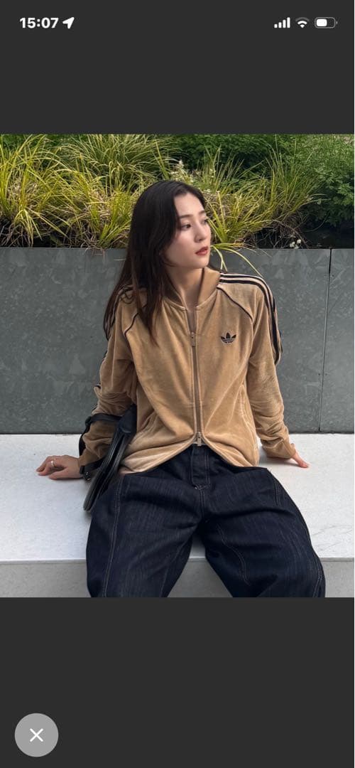 新品未使用adidas ベージュ ジップアップジャケット