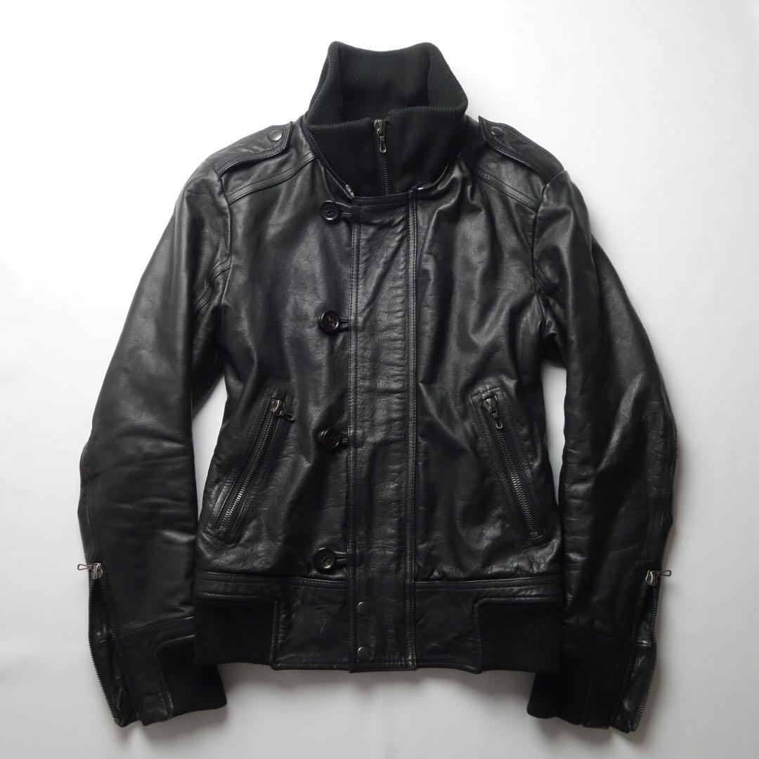 ジャケット・アウター 00s SHELLAC Cow Military Leather Jacket