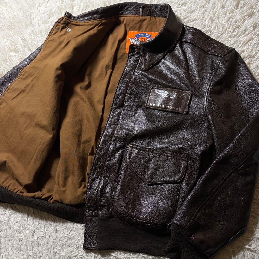 美品■COOPER フライトジャケット　A-2 山羊革　ゴートスキン　42