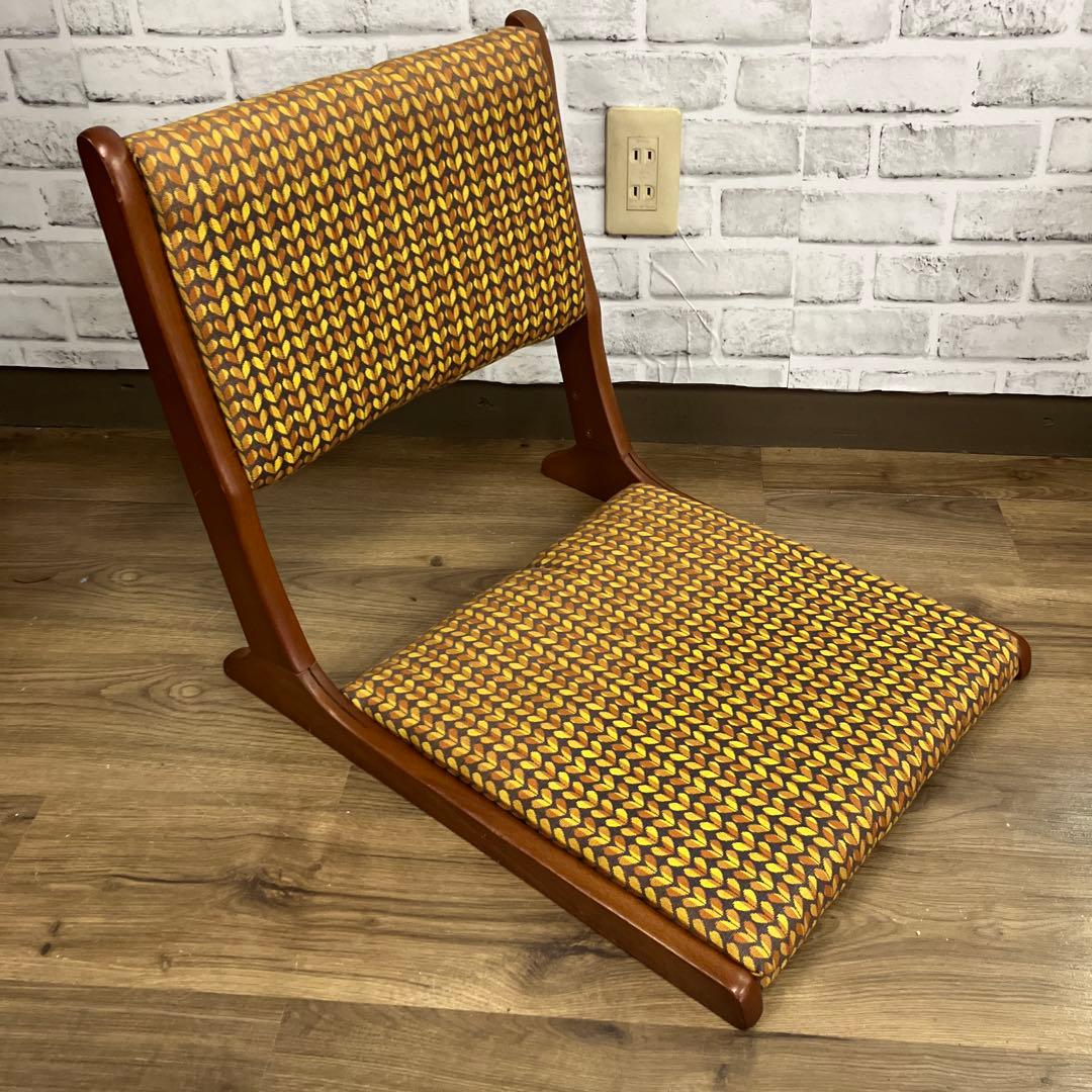 A-2 ③アンティーク レトロポップ 昭和レトロ 折り畳み座椅子 幾何学模様