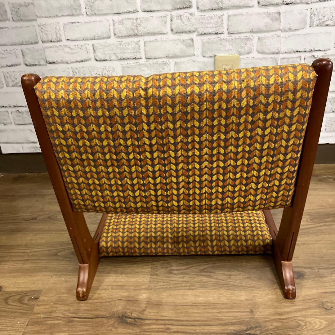 A-2 ③アンティーク レトロポップ 昭和レトロ 折り畳み座椅子 幾何学模様