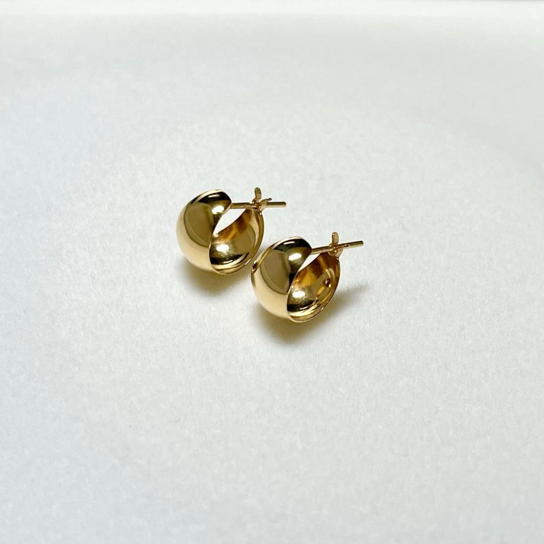 L&Co.　k18 月甲 フープピアス　10×7mm