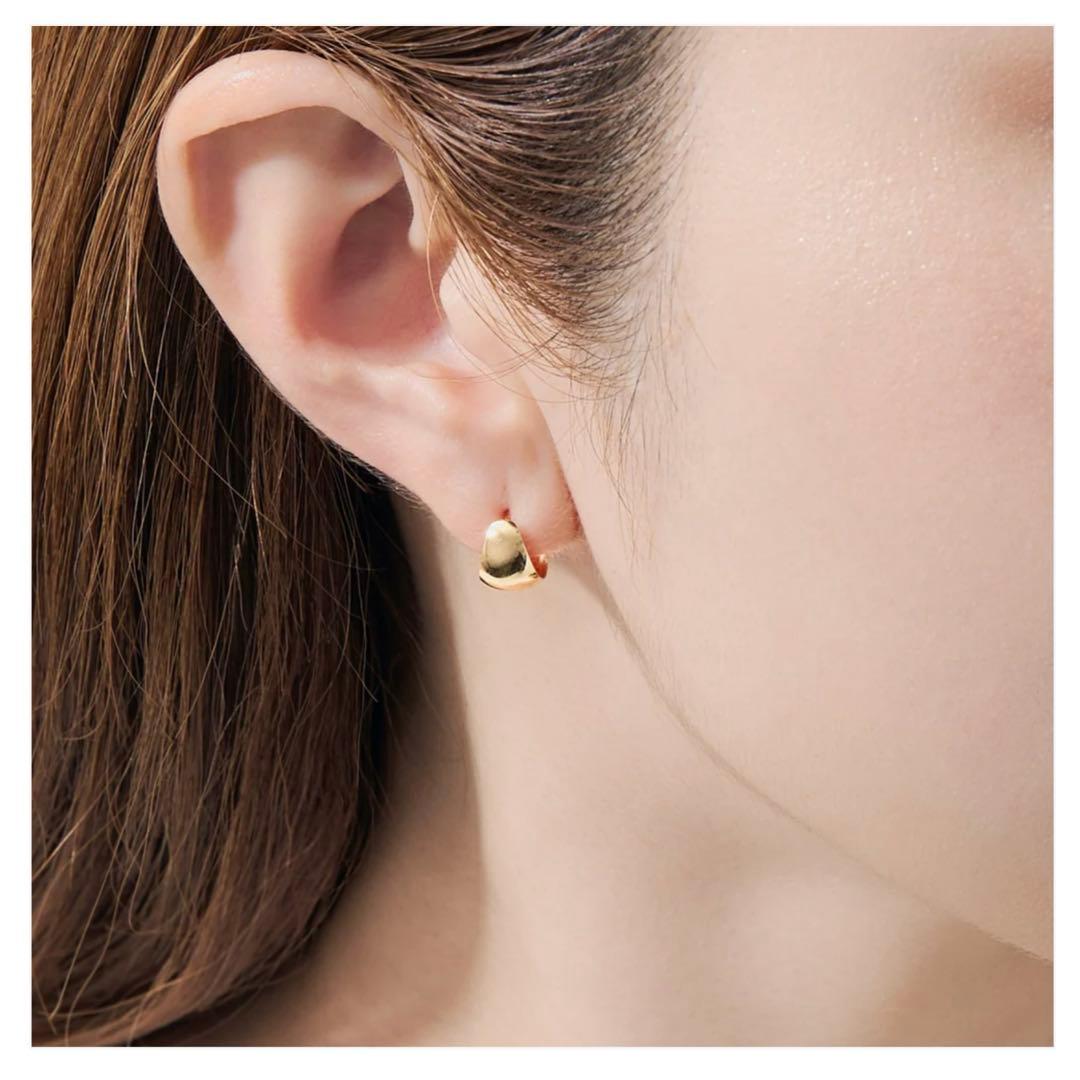 L&Co.　k18 月甲 フープピアス　10×7mm