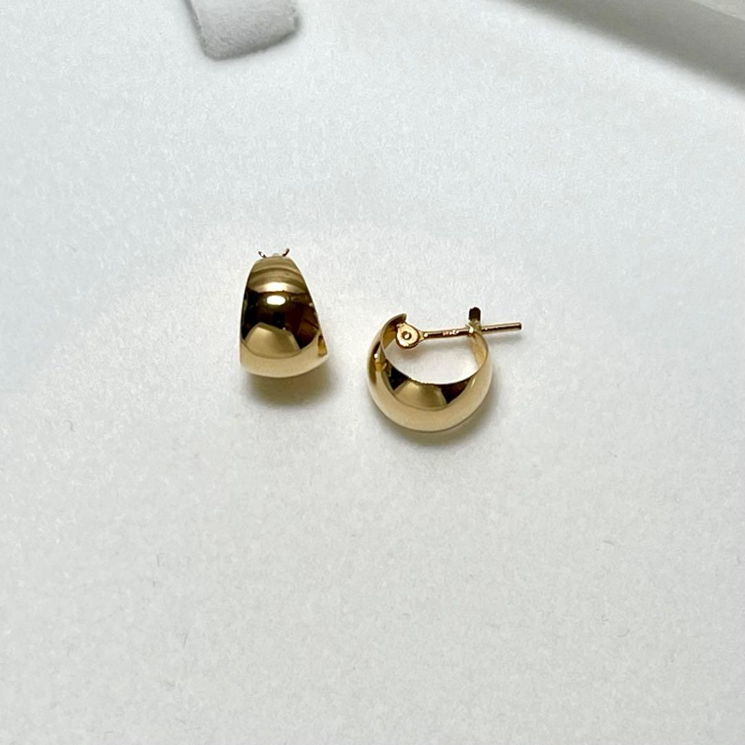 L&Co.　k18 月甲 フープピアス　10×7mm