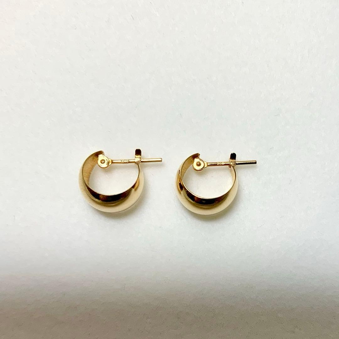 L&Co.　k18 月甲 フープピアス　10×7mm