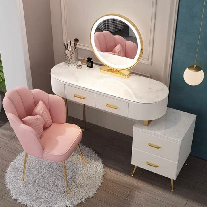 ドレッサー 北欧風 ガラス天板　100cm  鏡台