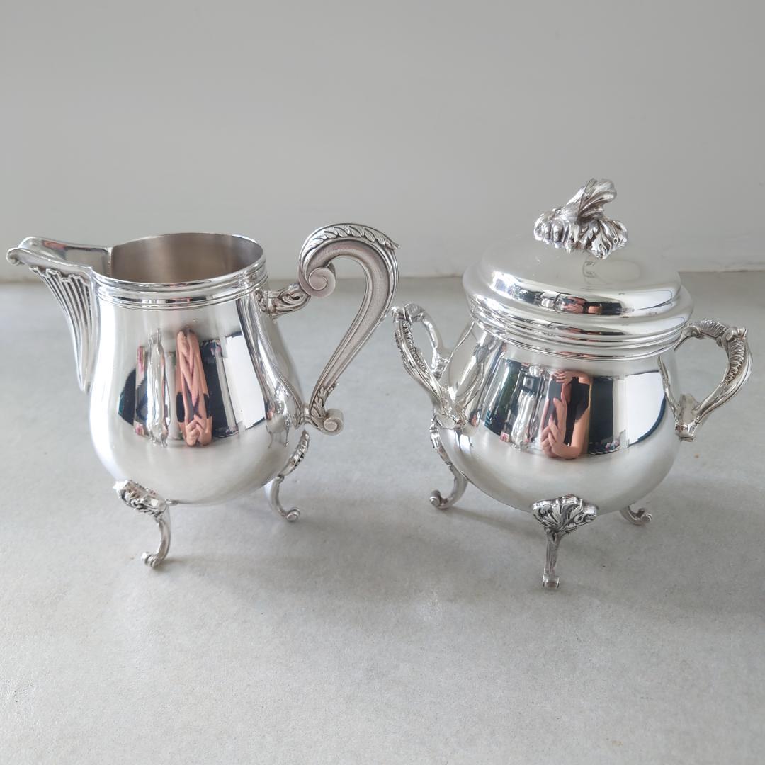 美品 クリストフル マルリー コーヒー ティー シュガー ミルク ポット 4点