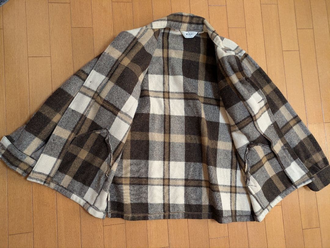 h*3様 Woolrich　ウールリッチ　シャツジャケット　ベージュ×ブラウン