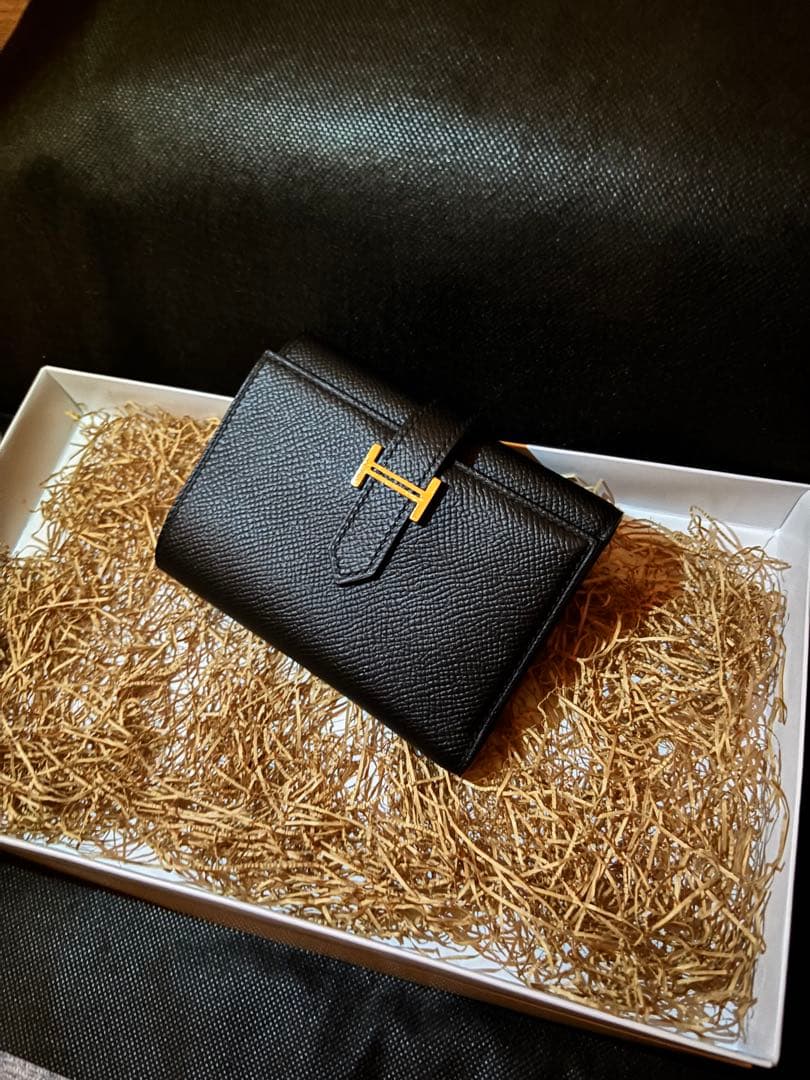 フルオーダー　H金具三つ折り財布　コンビネ　べアン