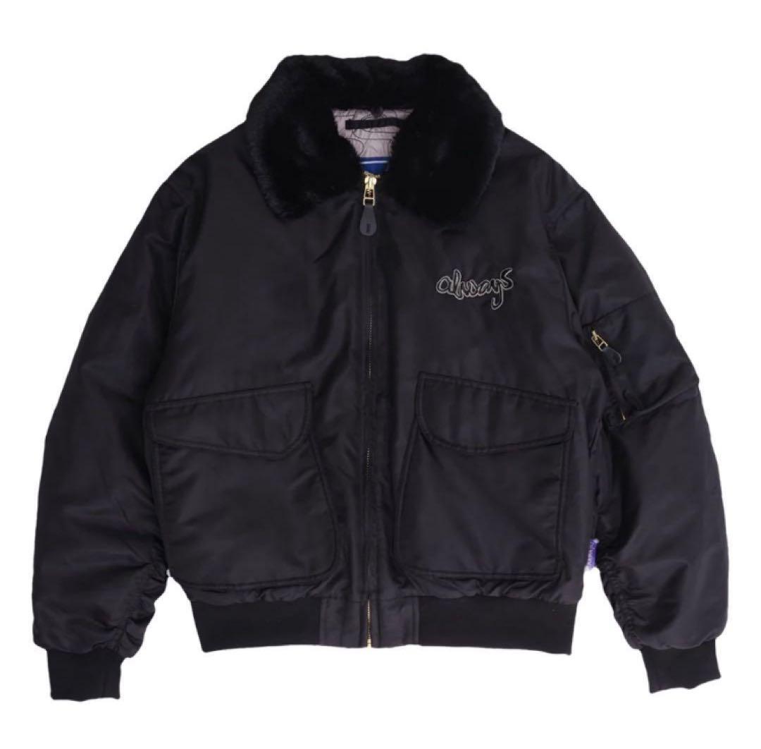 always フライトジャケット　ファー付き　MA1 黒