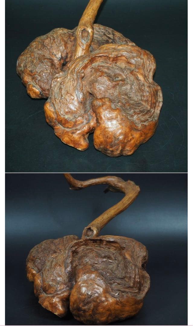 送料無料　★大珍品★天然木古瘤木/瘤杢　神木　高さ40ｃｍ　置物