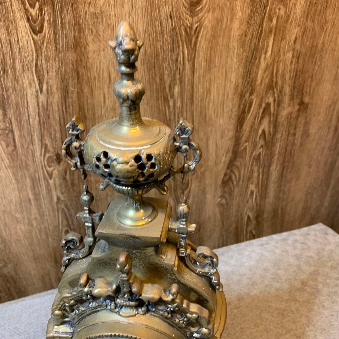 I468R クオーツ 置き時計 アンティーク 真鍮 クラシック