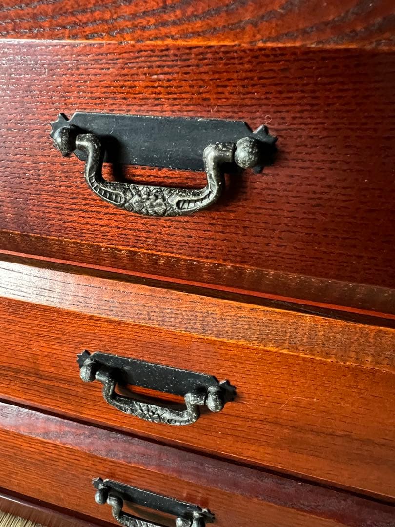 木製3段引き出し 箪笥 木製和風デザイン箪笥　ミニチェスト　ミニ箪笥　古道具