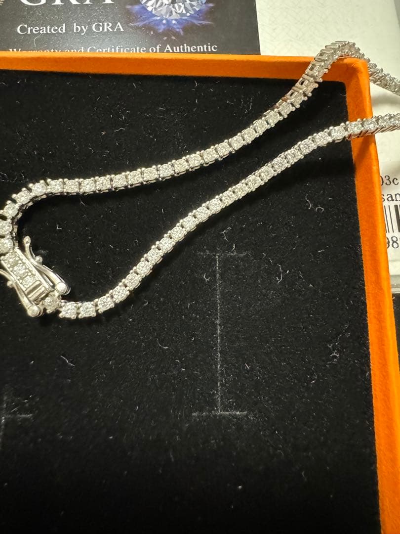 S925モアサナイトテニスネックレス 2mm