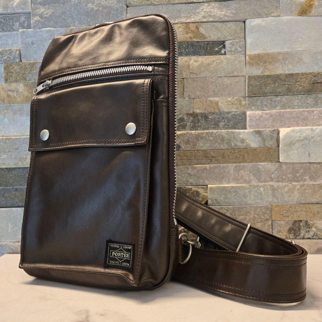 未使用美品　PORTER　ポーター　フリースタイル　ボディバッグ　ワンショルダー
