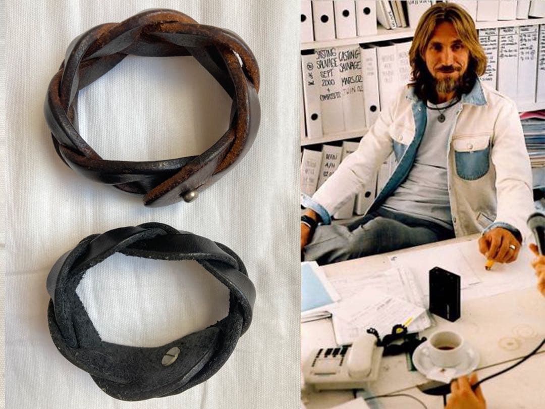 マルジェラ10 11　レザー編み込みブレスレット 初期