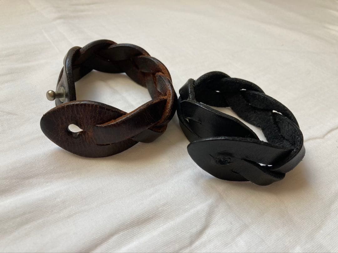 マルジェラ10 11　レザー編み込みブレスレット 初期