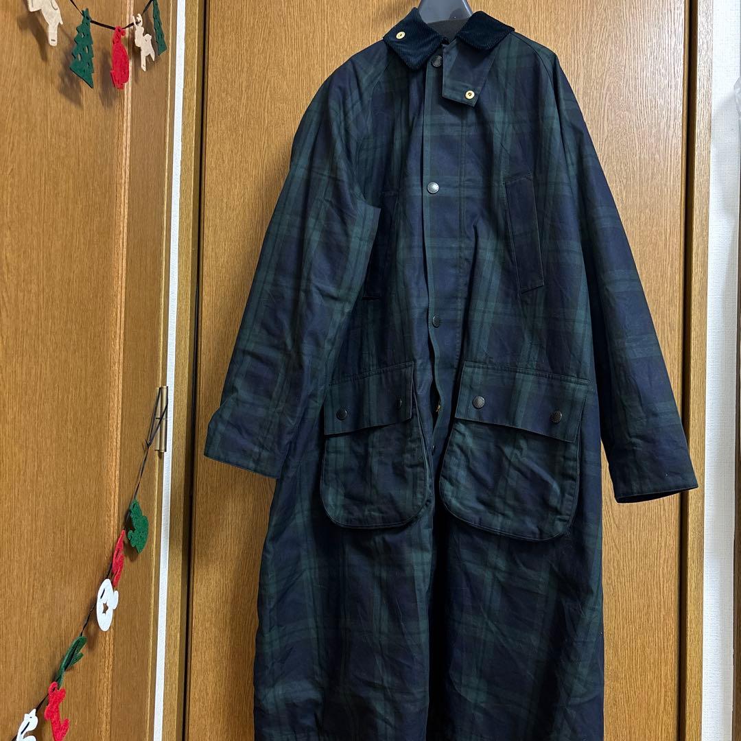 ビームスボーイ別注　Barbour ロングコート　ブラックウォッチ