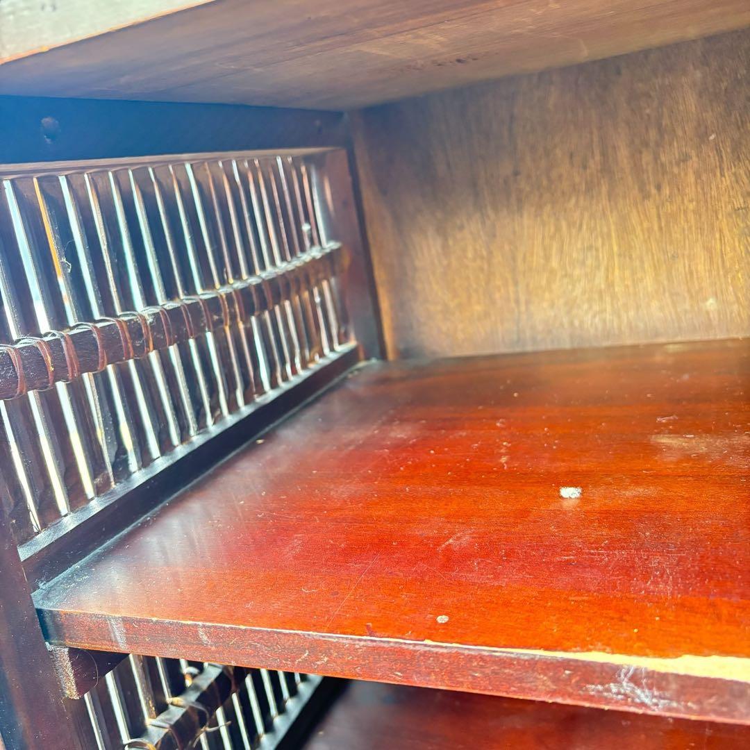 【和モダン】バンブー キャビネット 収納家具 ダークブラウン 竹製 インテリア