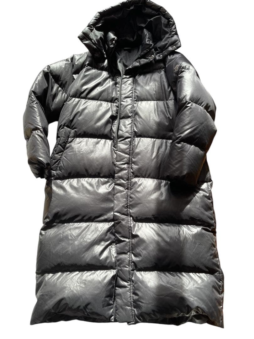 美品　デサントスーパーロングダウンコート ベンチコート ブラックOサイズ