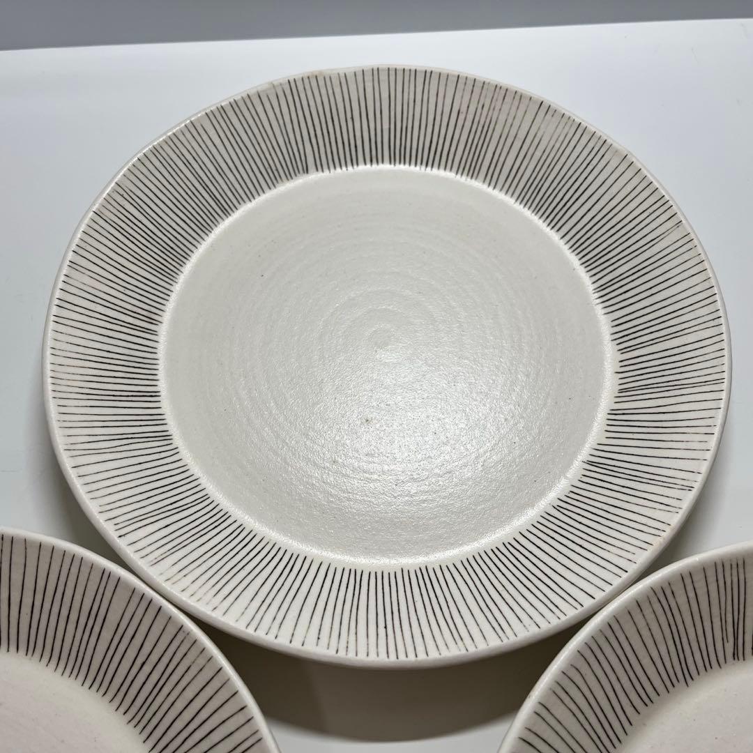 文五郎窯　奥田章　十草（とくさ）　皿　直径約23ｃｍ 3枚セット