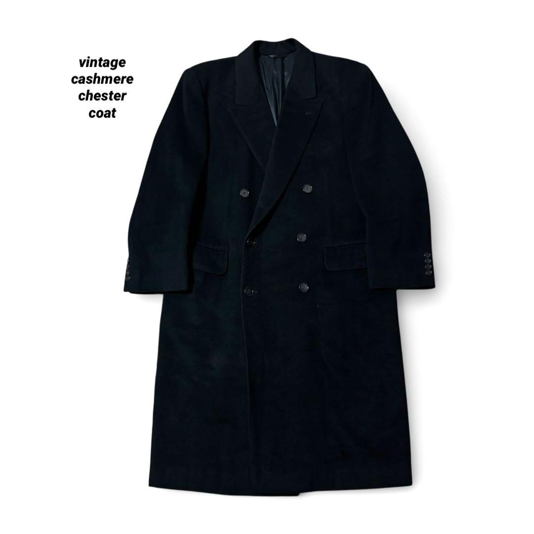 ジャケット・アウター vintage cashmere double chester coat BLK