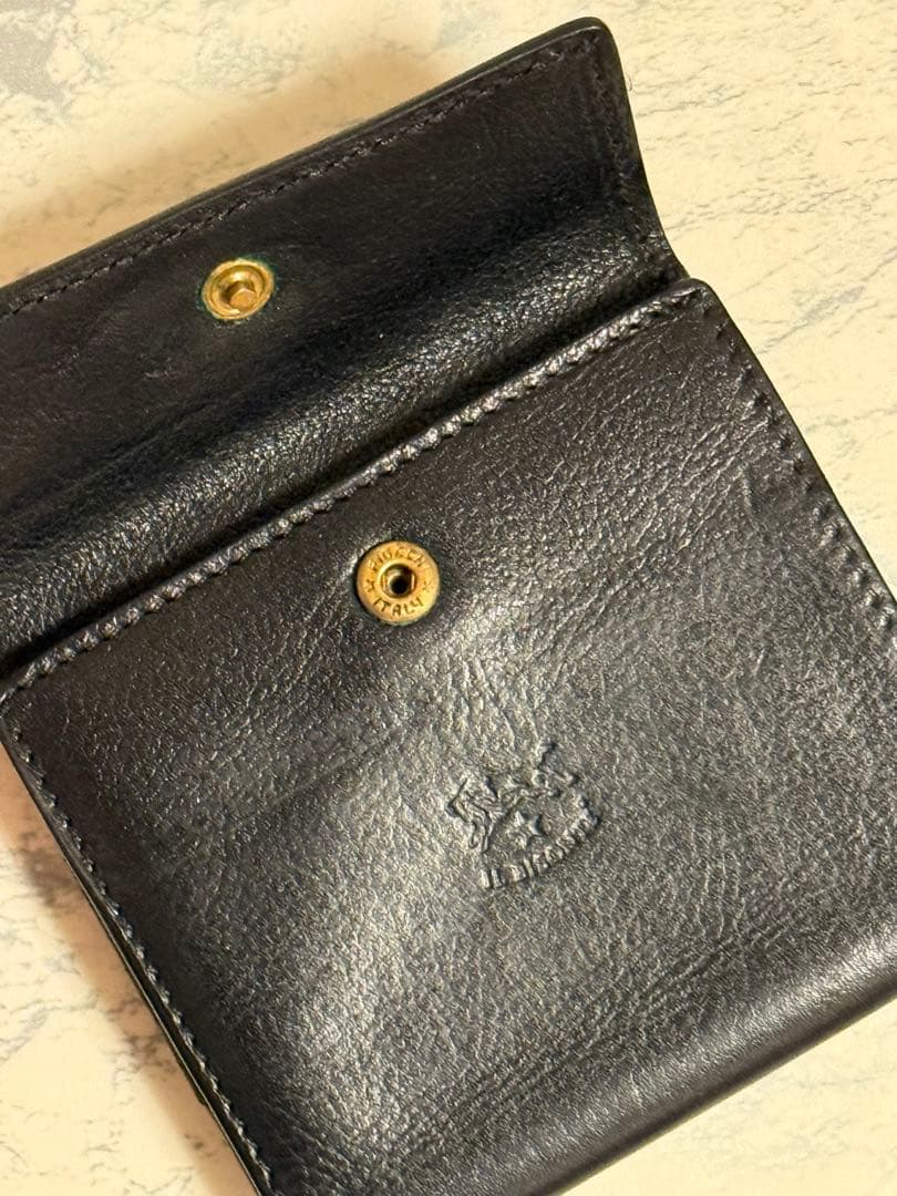 イルビゾンテ　本革　二つ折り財布　ブラック/ILBISONTE Wallet